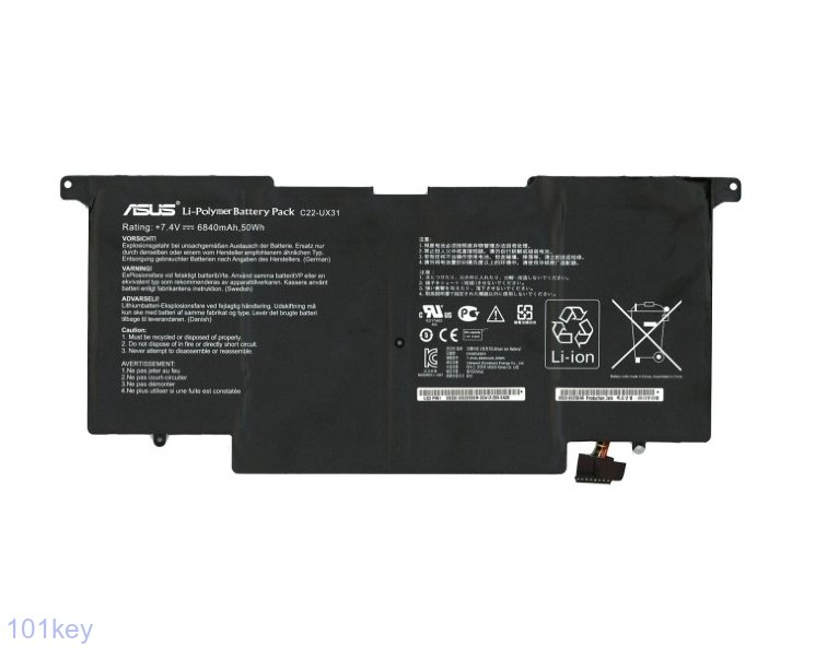 Аккумуляторная батарея Asus C22-UX31 7.4V, 6840mAh для ноутбуков Asus UX31, UX310UA, UX310UQ