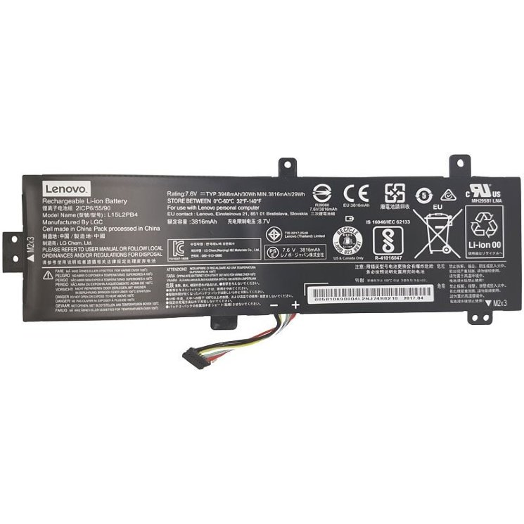 Аккумулятор для ноутбуков Lenovo IdeaPad L15L2PB4 7,6v, 3948mAh/30Wh Min. 3816mAh/29Wh ORIGINAL