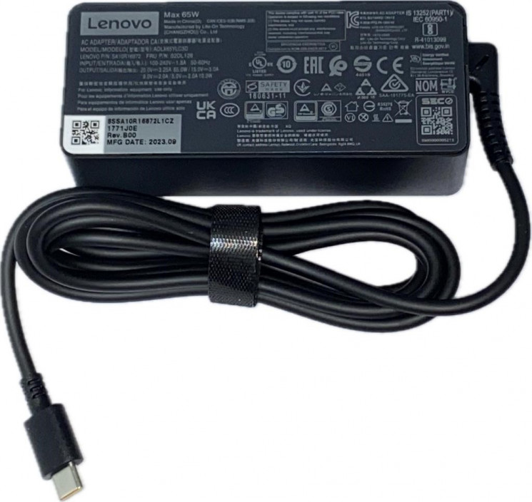 Оригинальный блок питания (зарядка) Lenovo ADLX65YCC3D 20V 3.25A 65W разъём Type-c для ноутбуков Lenovo